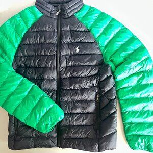 Polo Ralph Lauren Puffer Jacket Kids Boys Girls L/G 14/16  Black & Green Coat